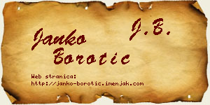 Janko Borotić vizit kartica